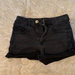 American Eagle black hi-rise shorts